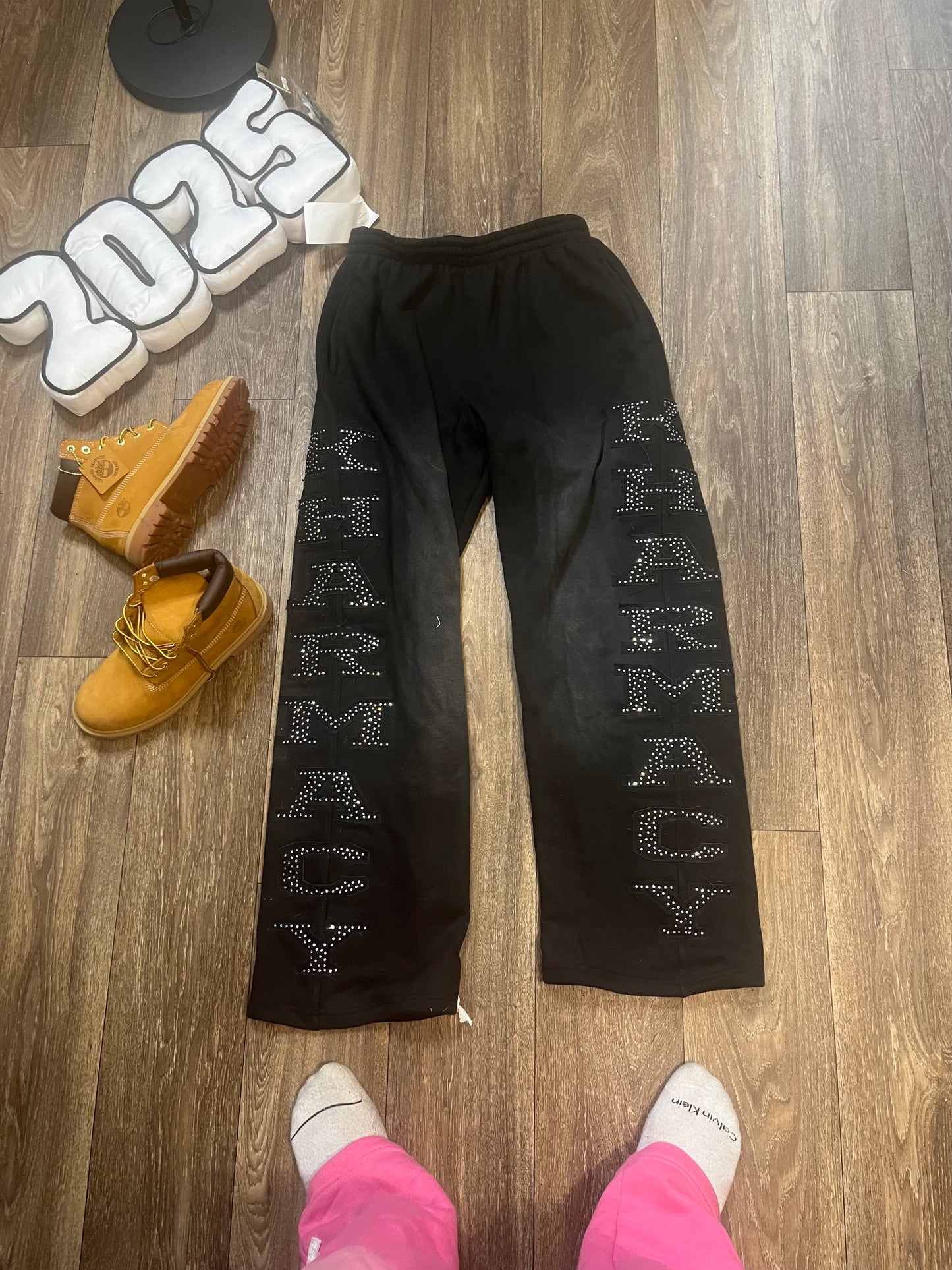 Black Kharmacy Rhinestone sweats